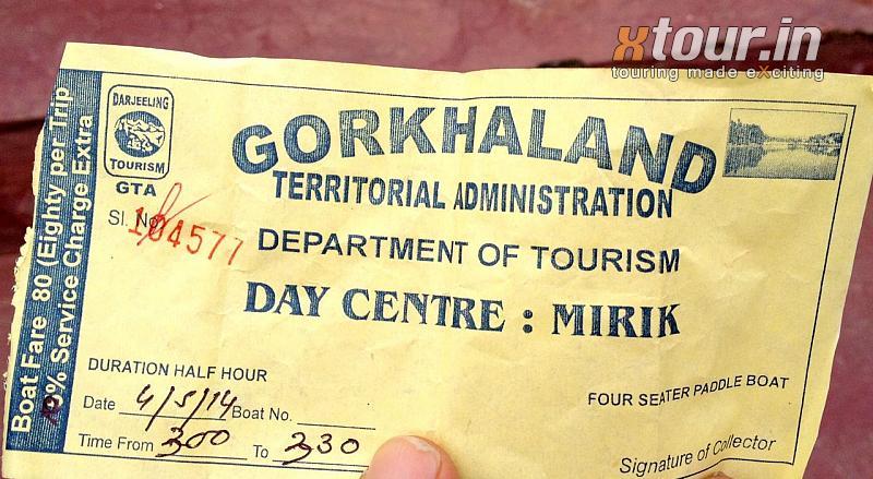 Gorkhaland Mirikland boating Ticket