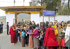 Buddhist Monks blessing Village community