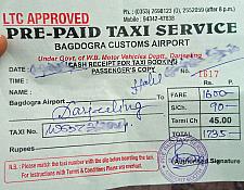 Prepaid Taxi Receipt