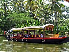 Colorful Shikara boat Alleppey backwaters Kerala