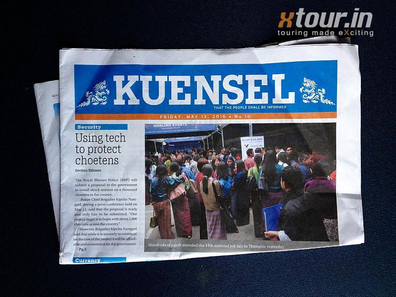 Kuensel Bhutan daily Newspaper