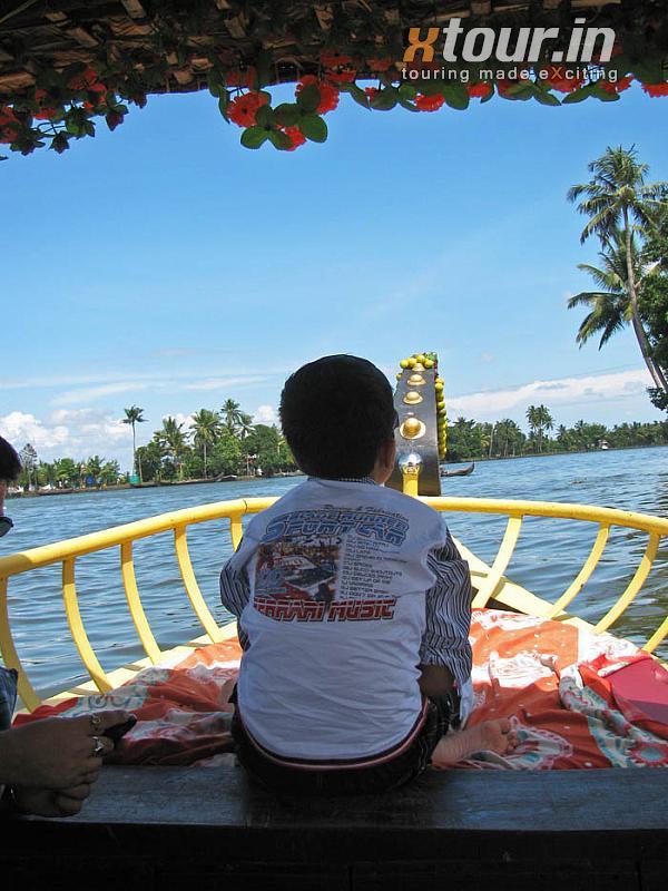 Kid in Shikara Boat Ride Alleppey