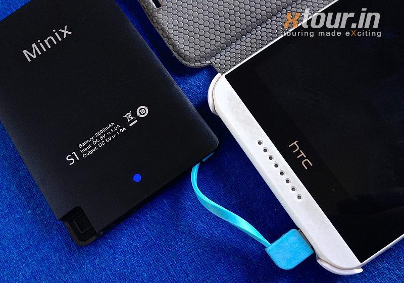 Minix Power bank charging HTC phone