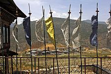 View of Fertility Temple From the Prayer Flags of Cafeteria